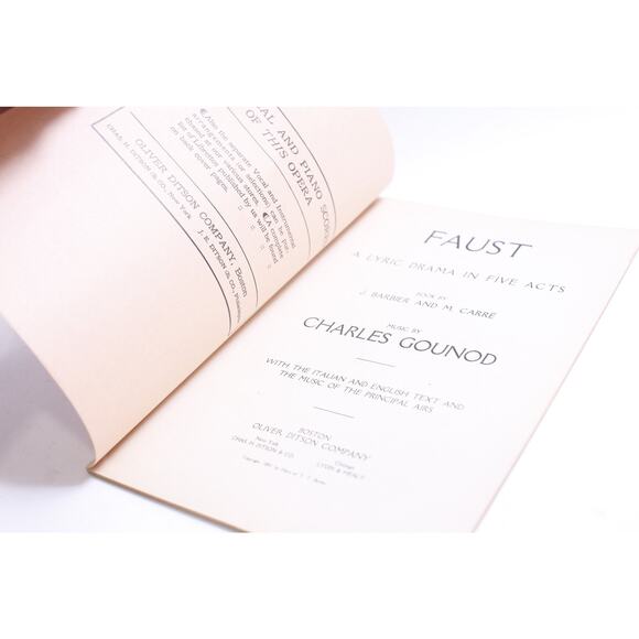 Grand Opera Librettos, Faust, Charles Gounod, Italian and English Text - Picture 2 of 3